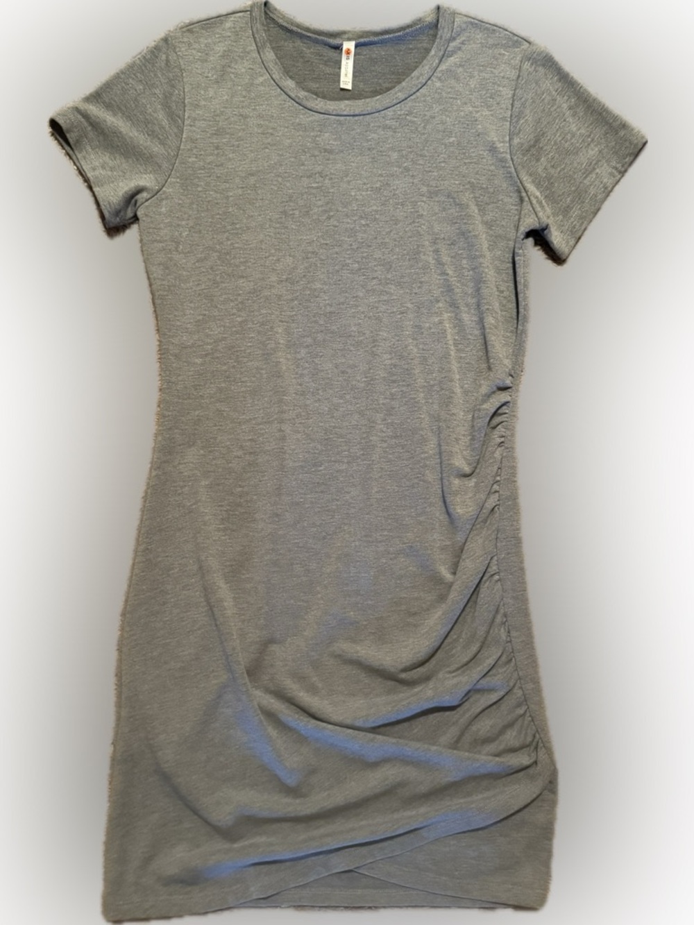 AXIS Apparel Sz Med/Large Classic Gray Short-Sleeve Ruched T-Shirt Dress